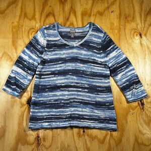 Chico's Blue Ombre Space Dye Knit Sweater - Size 2
